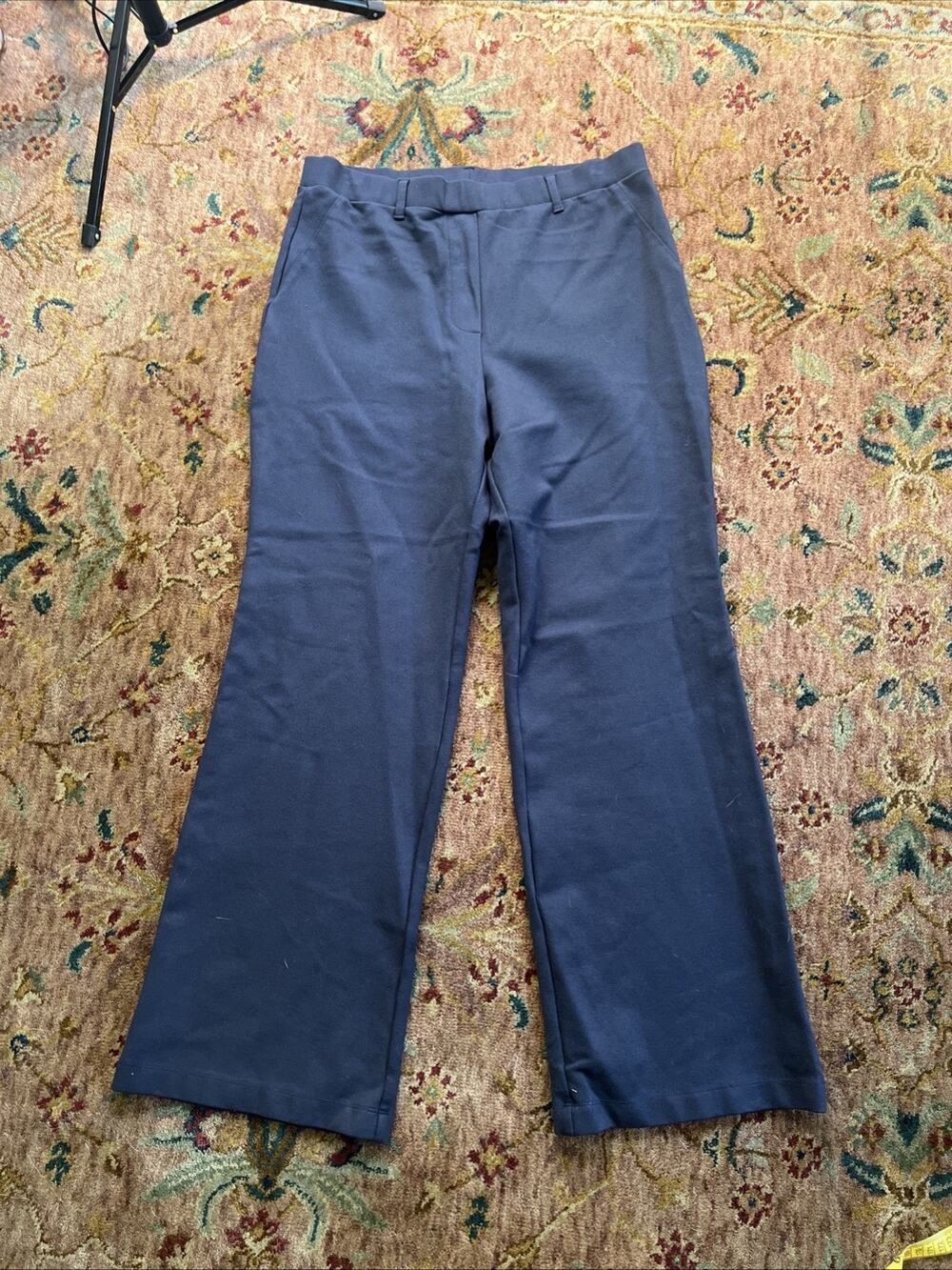 Quince Blue Ultra-Stretch Ponte Bootcut Pants Workwear Career L 30x28